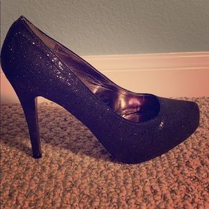 Sparkly black high heels